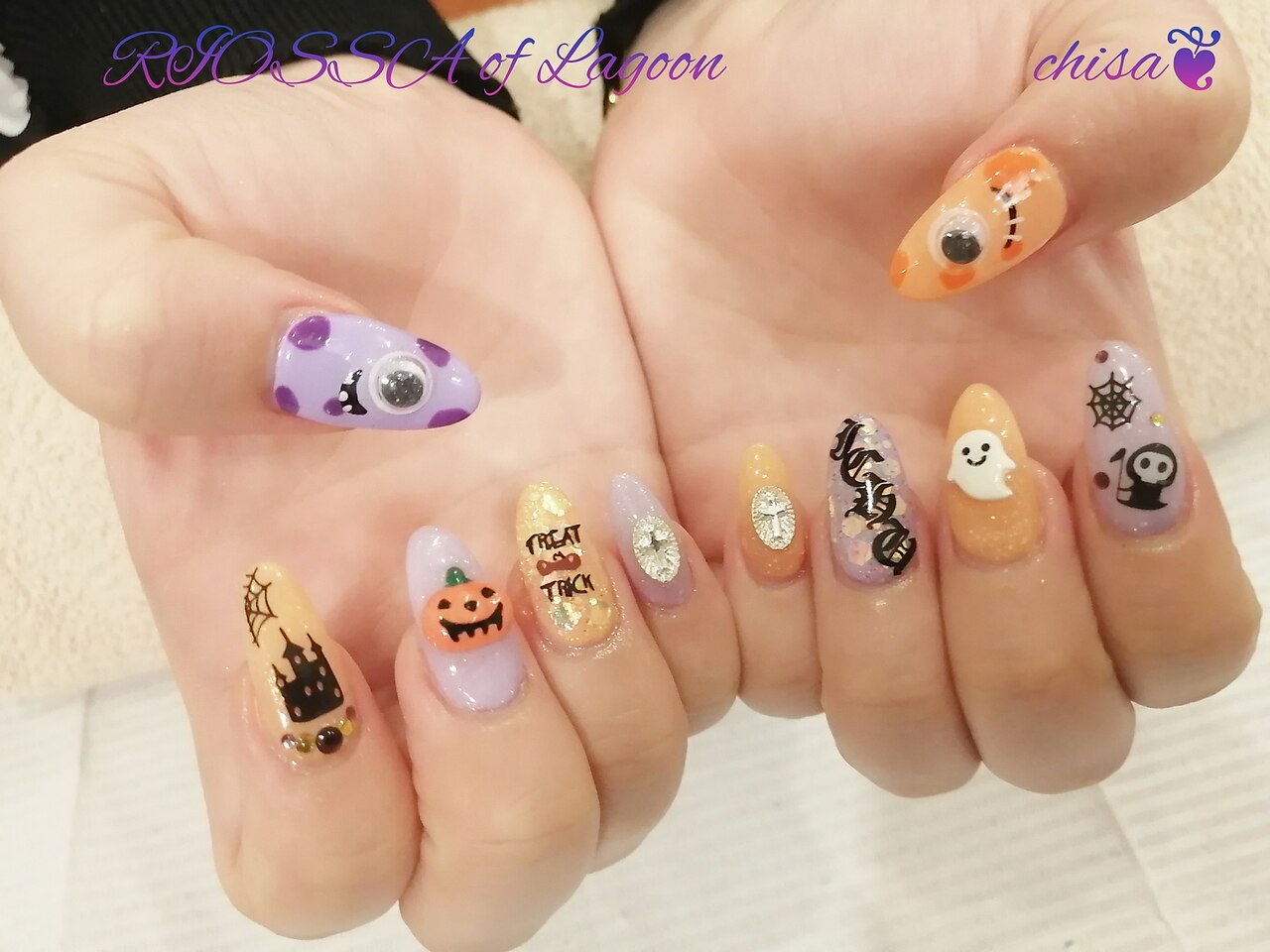 No.1101 選べるハロウィン カボチャ クモ ネイルパーツ ハロウィン