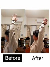 アース エンジェル整体院/ビフォアフ　肩こり　ストレッチ