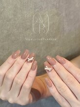 アマラズネイルブティック(Amara‘s nail boutique)/ワンカラー　x リボン
