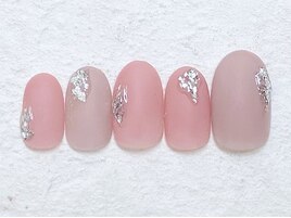 くすみカラー　アシメ　ピンク