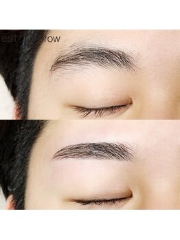 エストブロウ 麻布十番店(est brow)の写真/【メンズアイブロウ￥4980】で始めるイケ眉形成◎半個室の落ち着いた店内で周りを気にせず施術可能！