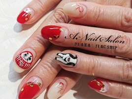 21/1/1　牛さん×ダルマnail