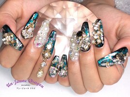 【ロングネイル】ホイルネイル