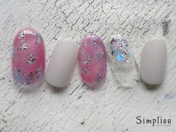 シンプリー 下北沢店(Simpliee)/【HAND】箔デザインネイル／ホロ