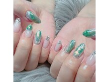 リンクネイル(Link nail)/天然石風キラキラネイル