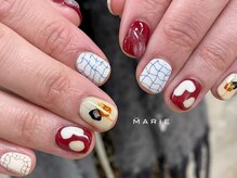 ザ マリー 三条店(THE MARIE)/4)7000円 チェックネイル 0424c