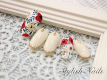 スタイリッシュネイルズ(Stylish Nails)/フラワーネイル（レッド）
