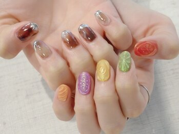 ラルネイル 大宮(Lull. nail)/*モヤモヤ*ドロップアート*