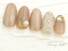 ラグジュアリーネイルズ オオミヤ(Luxury Nails Omiya)/キラキラ*ナチュラルベージュ