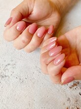 ネイルカフェ マキアート(nail cafe Maki art)/【ワンカラー+ラメライン】