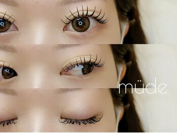 ミューデ 堀江店(mude)の写真/[次世代最新LEDエクステ]秒速硬化,汗水に強く持続力抜群!敏感肌もOK!丁寧な施術で目元に"可愛い"をプラス☆