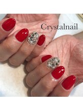 クリスタルネイル ボンベルタ橘店(CRYSTAL NAIL)/ワンカラー×ストーン