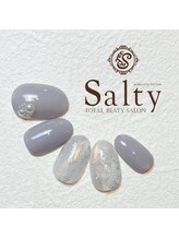 ネイルアンドアイラッシュサロン ソルティ 寺田町(salty)/雪の結晶ネイル