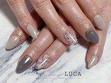 ネイルアトリエルカ(nail atelier LUCA)/W-108 大人グレー大理石ネイル
