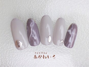 ネイルサロン あかねいろ/秋冬　ニュアンス　グレーくすみ