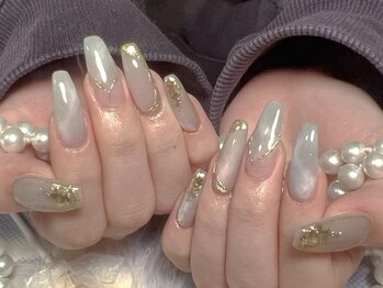 モアネイル 新宿/マーブルネイル/持ち込み/新宿