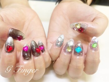 ジーフィンガー 大井町店(G Finger)/大きなビジューネイル