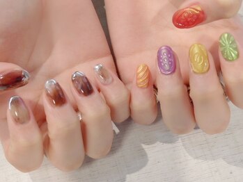 ラルネイル 大宮(Lull. nail)/*モヤモヤ*ドロップアート*