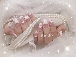 フリルリボンのフレンチネイル