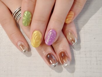 ラルネイル 大宮(Lull. nail)/＊ドロップ＊モヤモヤアート＊