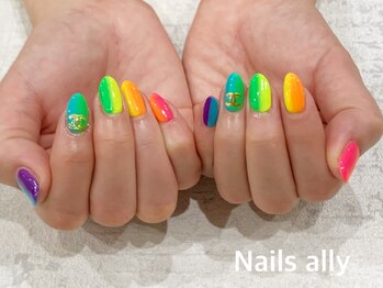 ネイルズアリー 立川店(Nails ally)/ネオンカラー×グラデーション