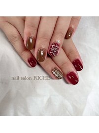 ボルドー×チェック