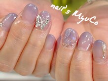 ネイルズミューコ(nail's MyuCo)/ちょうちょとシェルのネイル