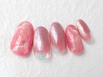 ユースタイル 新宿店(U-style)/ピンク大理石ネイル