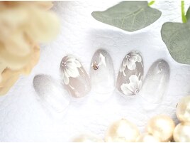 和柄フラワー☆くすみカラー