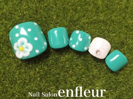 お花３Dアート&ドット＃☆ペディ