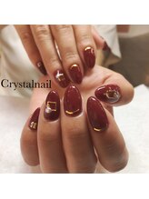 クリスタルネイル ボンベルタ橘店(CRYSTAL NAIL)/ワンカラー×ストーン