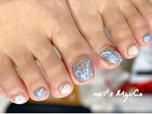 ネイルズミューコ(nail's MyuCo)/ピンク×ゴールドとシェルネイル