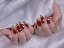 エムズ ネイルサロン(M2)/ゴールドホログラムフレンチ