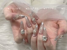 エムプラスネイル 新宿(M+Nail)/長さ出し★ガラスフレンチ
