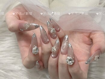 エムプラスネイル 新宿(M+Nail)/長さ出し★ガラスフレンチ