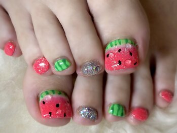 アミュリー ネイル アトリエ(Amury nail atelier)/スイカ フルーツ 氷 カラフル
