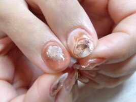 くすみカラー タイダイ アシメ