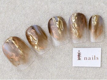 アイネイルズ 三宮店(I nails)/ブラウンインクネイル¥8000