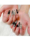 ブラックキラキラネイル