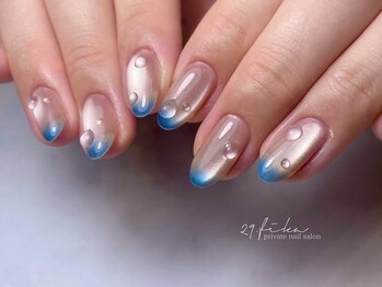 水滴ネイル（持ち込みアート）