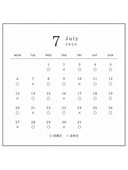 プラスアイビー 札幌店(+i.b)/7月の店休日のお知らせ