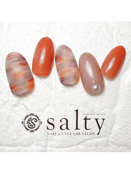 ネイルアンドアイラッシュサロン ソルティ 寺田町(salty)/ニュアンスツイードネイル