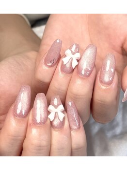 エイミーユア(Eimmy Yua)/ピンクマグりぼんネイル