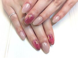 YA-74　ボルドーかすれネイル