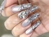 クリスタルのような輝き　奥行きグラデーションネイル　¥15000(オフ込み)