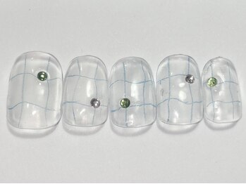 ネイルメゾン 渋谷店(NAIL MAISON)/クリア韓国チェック¥4500
