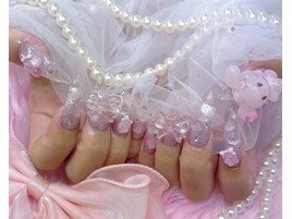 クリアネイル ラメ 夏ネイル