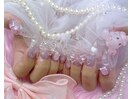 クリアネイル ラメ 夏ネイル