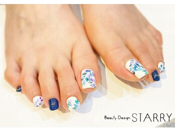 スターリー(STARRY)/フット ボタニカル ネイビー 夏