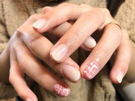 ホワイトグラデ×ツイード